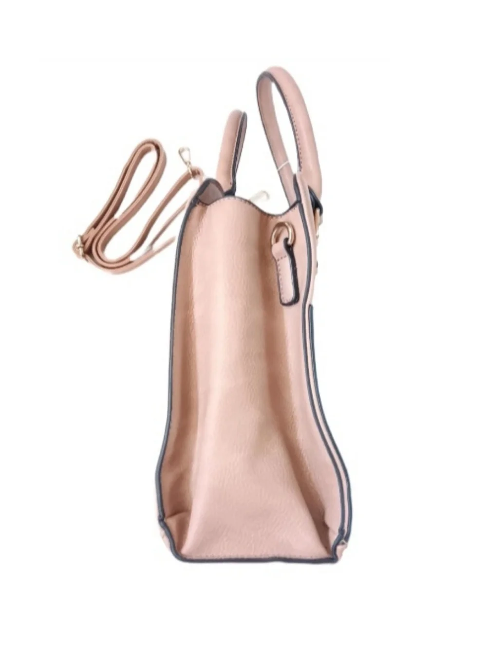 Faux Leather Large Camel Satchel Shoulder Bag | Patchwork